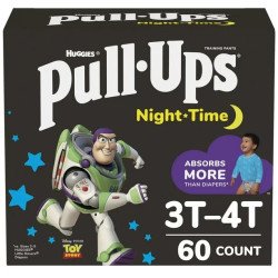 Huggies Pull-Ups Nighttime Training Pants Giga Pack Boy 3T-4T 60's