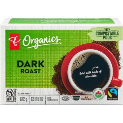 PC Organics Dark Roast Coffee K-Cups 12's