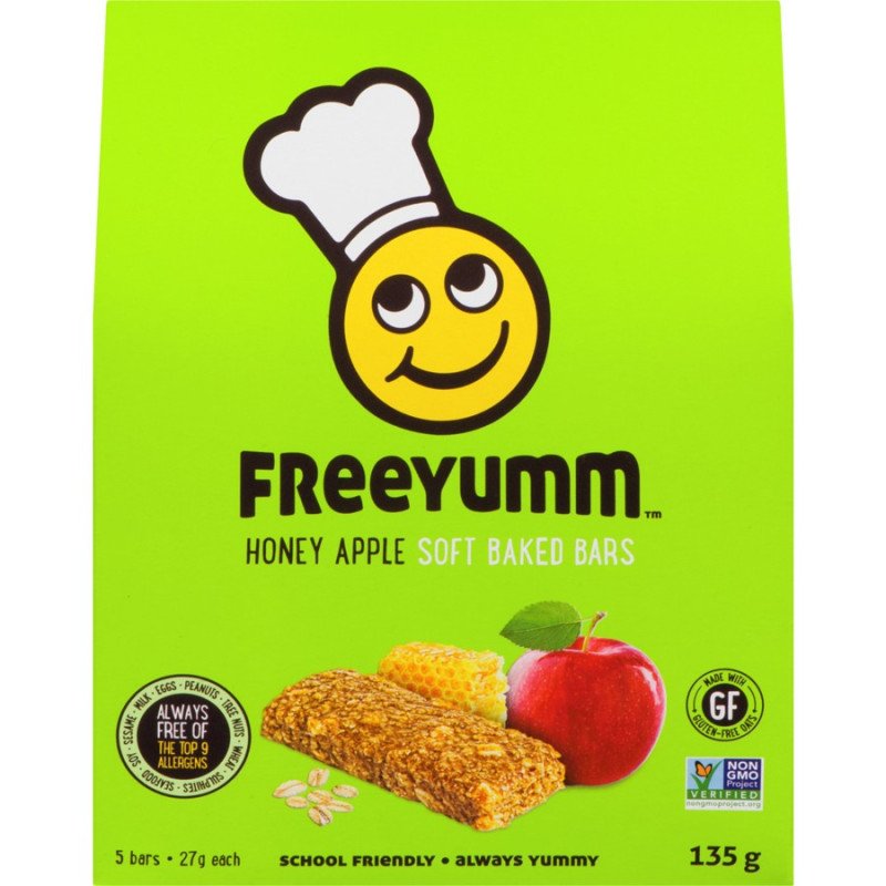 Freeyumm Gluten Free Honey Apple Oat Bars 135 g