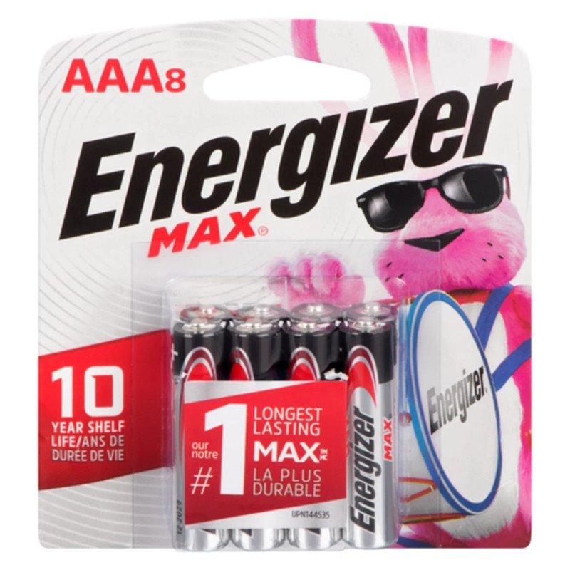 Energizer Max Batteries AAA 8's