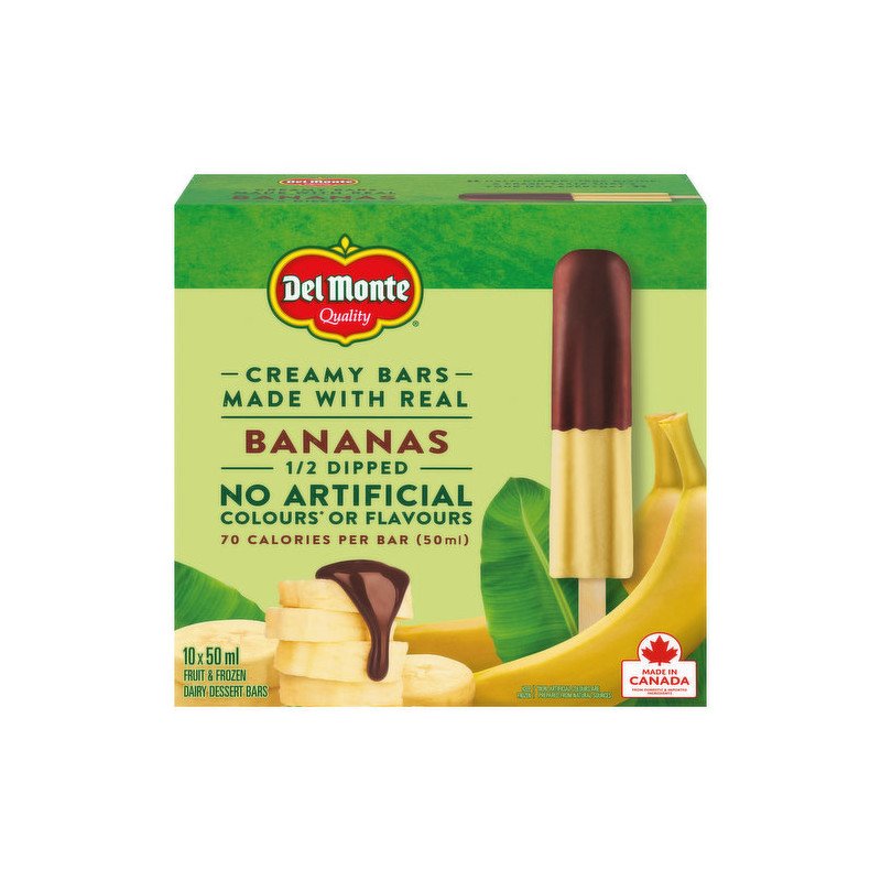 Del Monte Bananas ½ Dipped Fruit Bars 10 x 50 ml