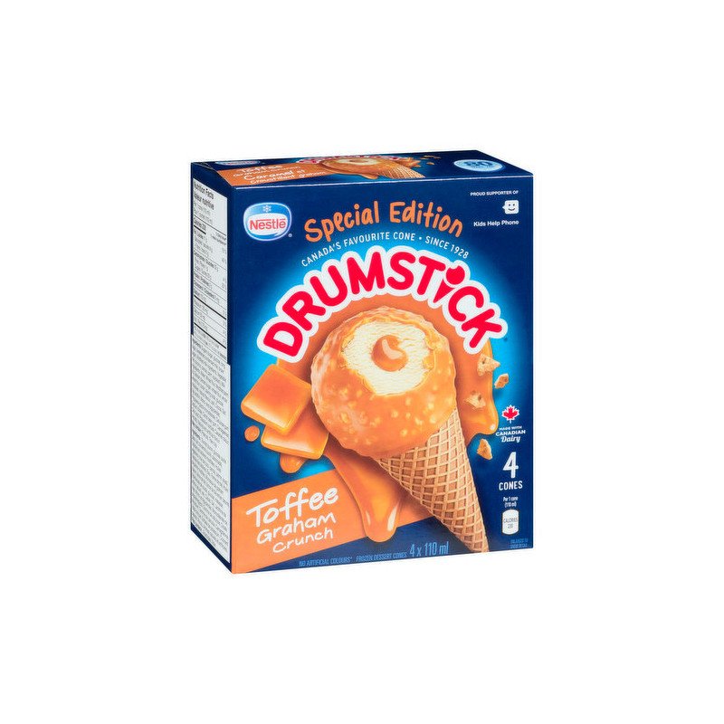 Nestle Drumstick Toffee Graham Crunch Cones 4 x 135 ml4 x 135 ml