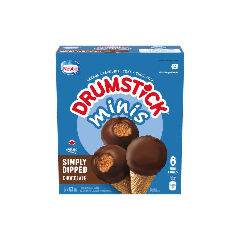 Nestle Drumstick Minis Simply Dipped Chocolate 6 x 63 ml