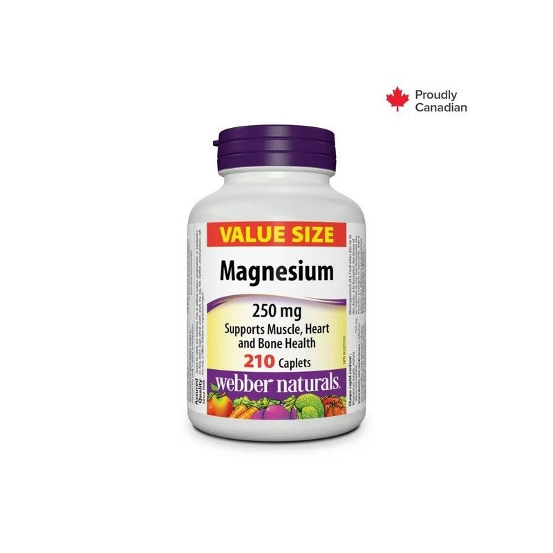 Webber Naturals Magnesium 250 mg Caplets 210’s