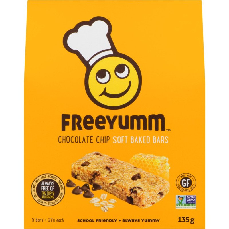 Freeyumm Gluten Free Chocolate Chip Oat Bars 135 g