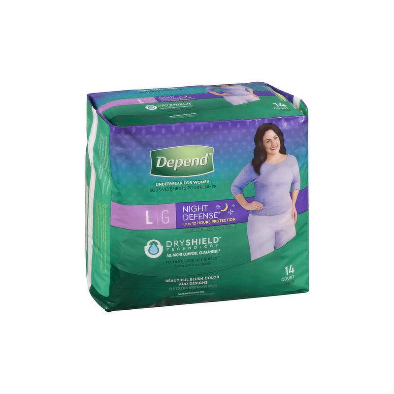 Depend Fresh Protection Night Defense Underwear for Women L 14's