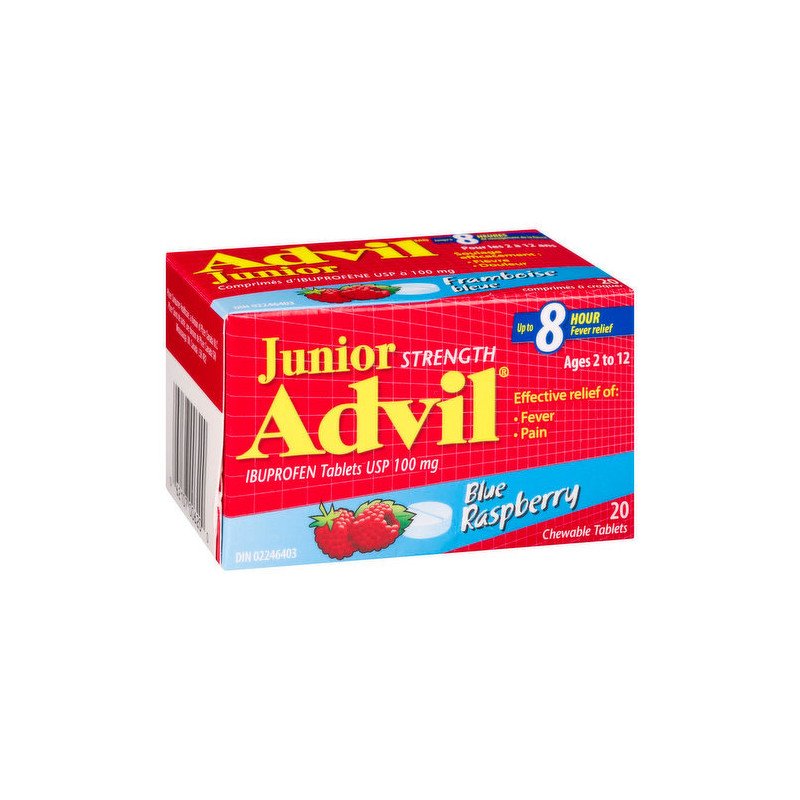 Advil Junior Strength Chewable Tablets Blue Raspberry 20's