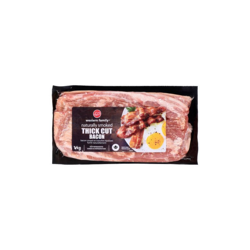 Western Family Naturally Smoked Thick Cut Bacon 1 kg