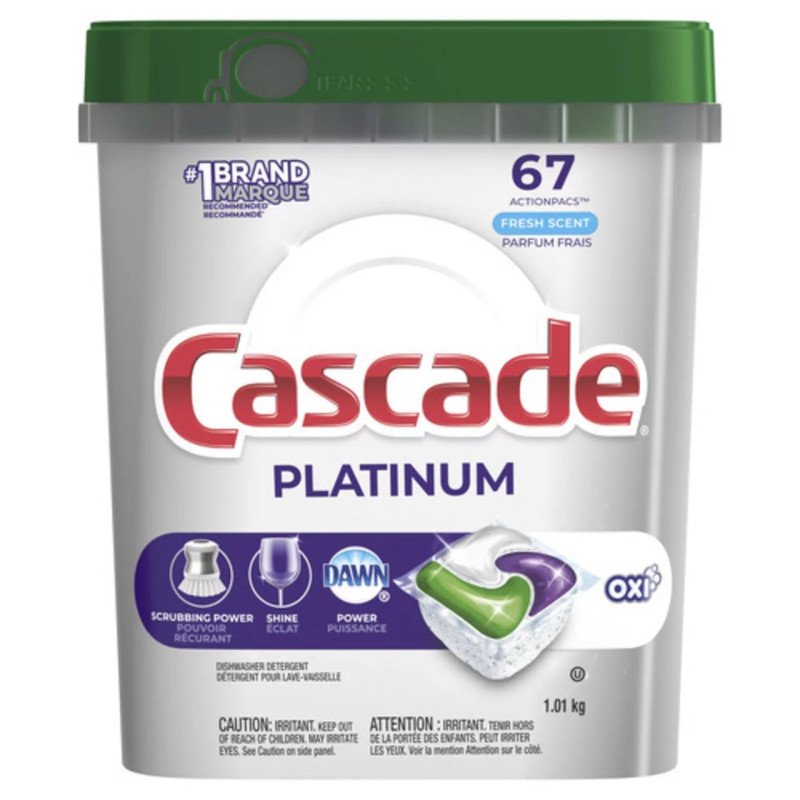 Cascade Platinum Dishwasher Detergent Oxi Fresh Scent 67's