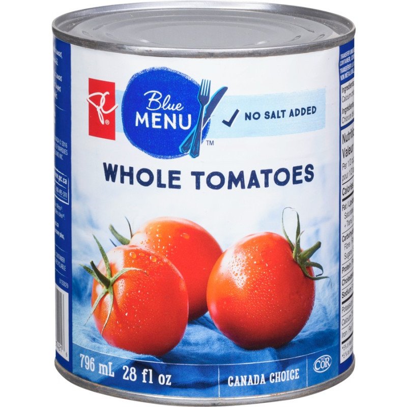 PC Blue Menu Whole Tomatoes No Salt 796 ml