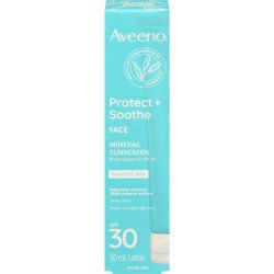 Aveeno Protect+Soothe Face Mineral Sunscreen Sensitive Skin SPF30 88 ml