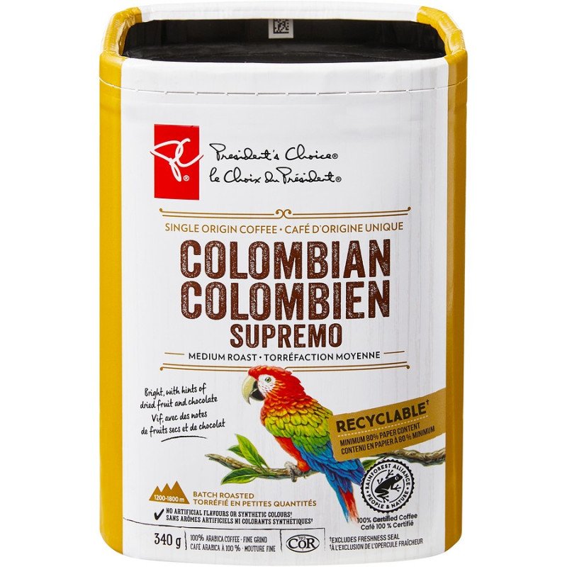 PC Ground Coffee Colombian Supremo Medium Roast 340 g