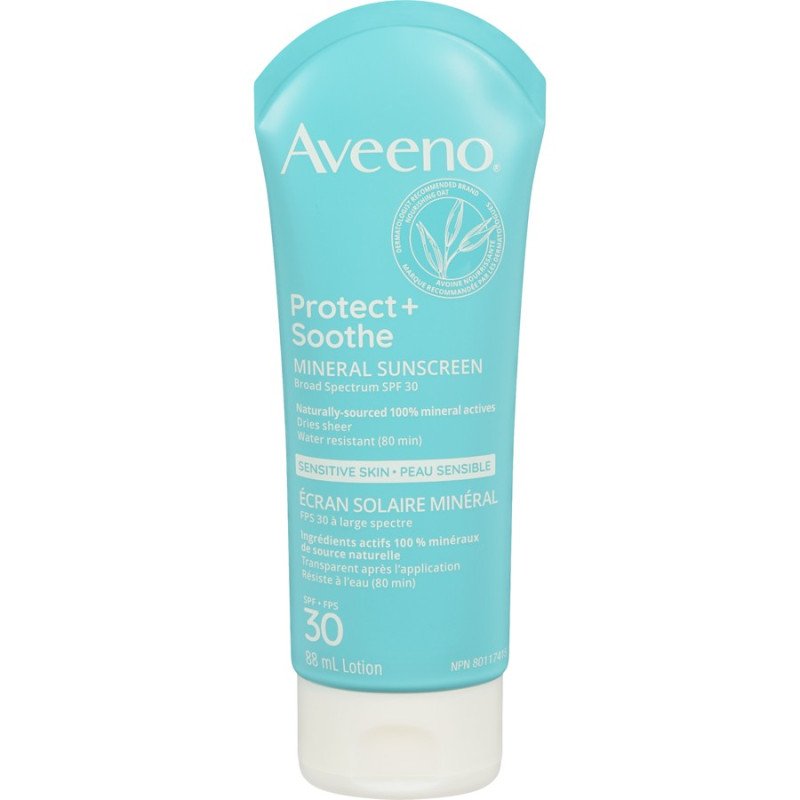 Aveeno Protect+Soothe Mineral Sunscreen Sunscreen Sensitive Skin SPF30 88 ml