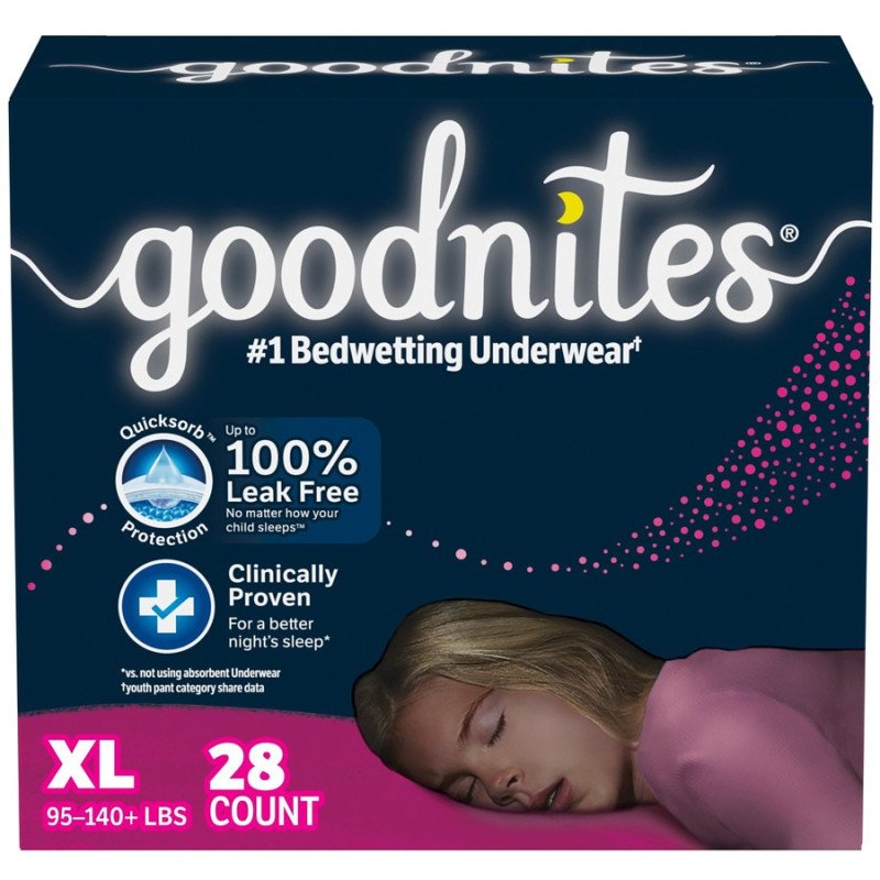 Huggies Goodnites Nighttime Underwear Girls XL 28’s