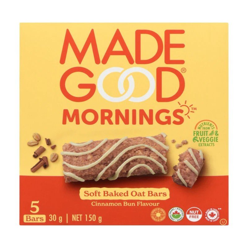 Made Good Mornings Soft Baked Oat Bars Cinnamon Bun Flavour 150 g
