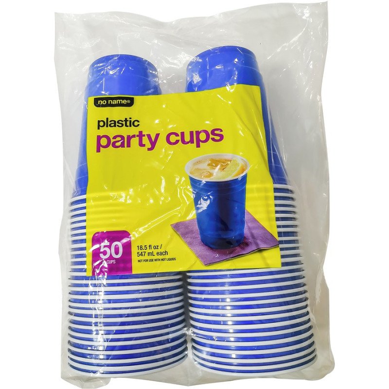 No Name Plastic Blue Party Cups 18.5 oz 50’s