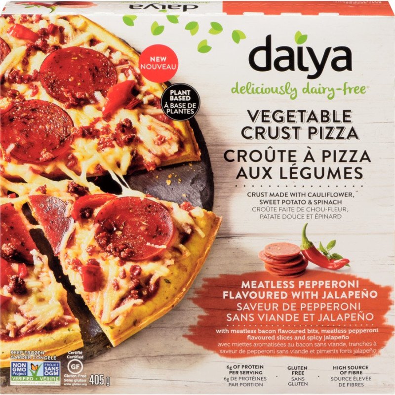 Daiya Deliciously Dairy-Free Meatless Pepperoni Flavoured with Jalapeno Pizza Gluten-Free 405 g