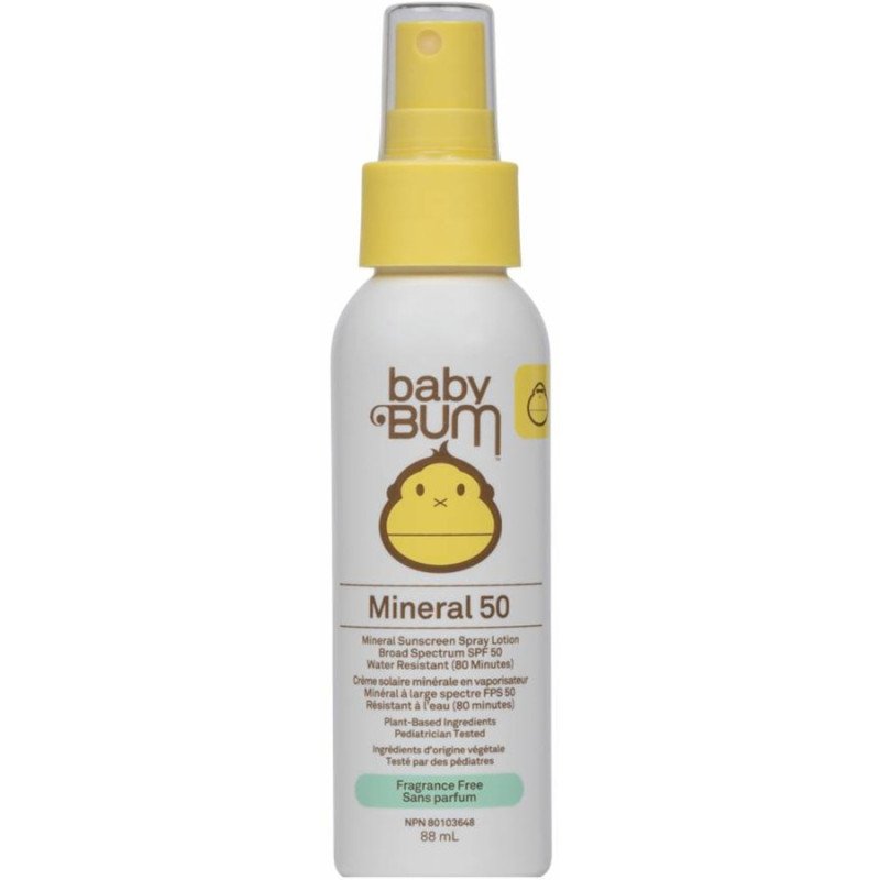 Baby Bum Mineral Sunscreen Spray Lotion Fragrance Free SPF 50 88 ml