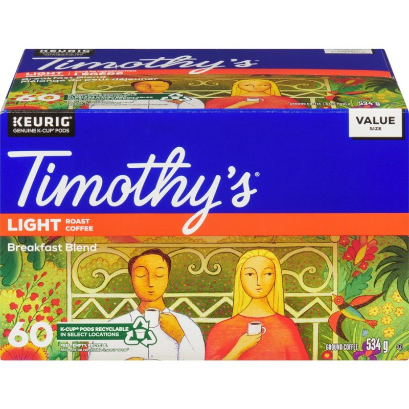 Timothy’s Light Roast Breakfast Blend Coffee K-Cups 60’s
