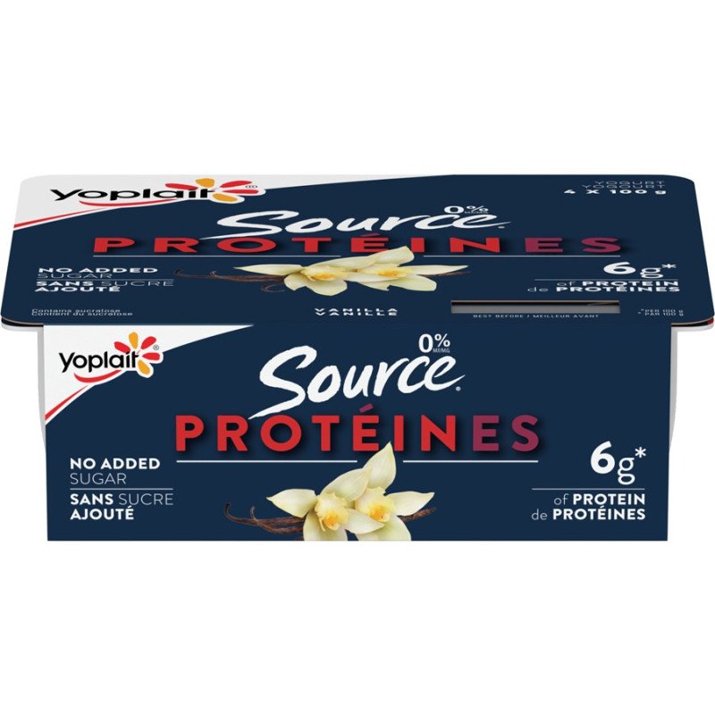 Yoplait Source Protein Vanilla Yogurt 0% 4 x 100 g