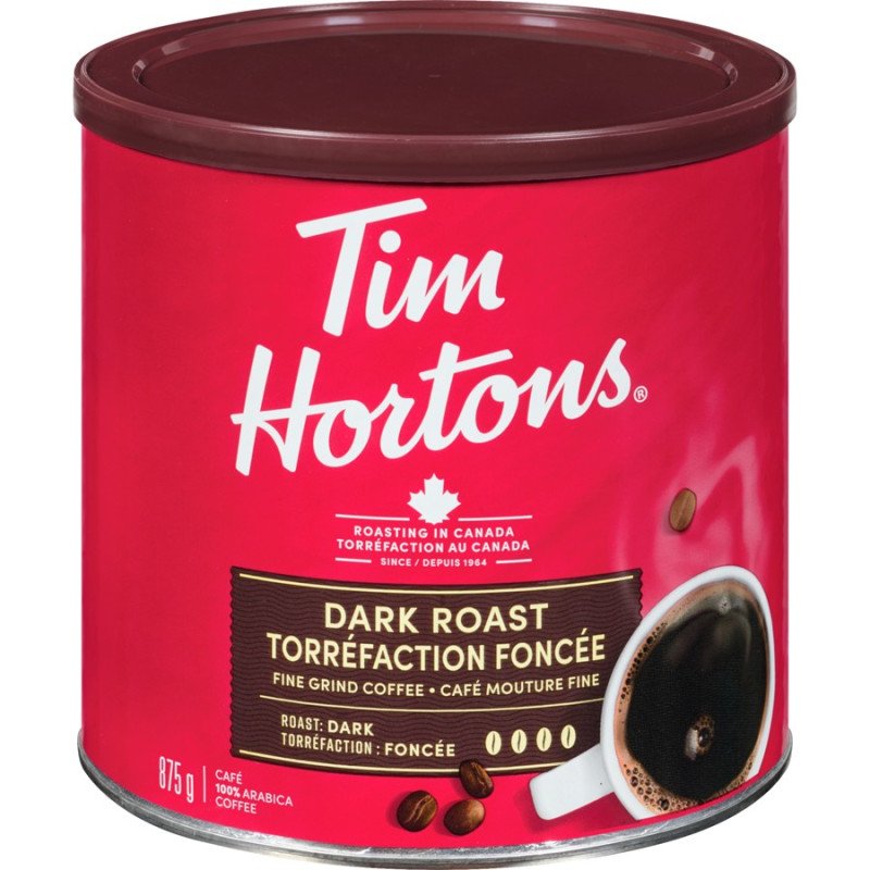 Tim Hortons Coffee Dark Roast Fine Grind 875 g