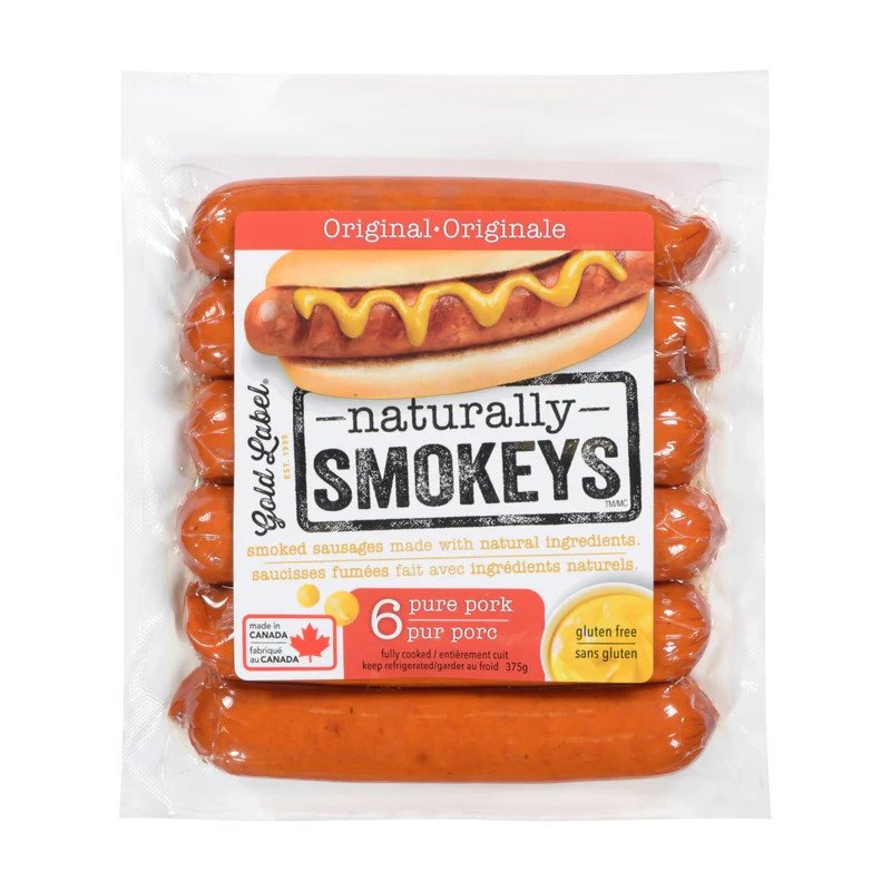 Gold Label Original Smokeys Smoked Pork Sausages 375 g