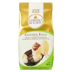 Ferrero Rocher Golden Eggs White Chocolate Covered Creamy Hazelnut Cream Eggs 90 g