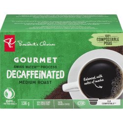 PC Gourmet Swiss Water Process Decaffeinated Medium Roast Coffee K-Cups 12's