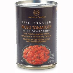Western Family Fire Roasted Diced Tomatoes with Seasoning 398 ml