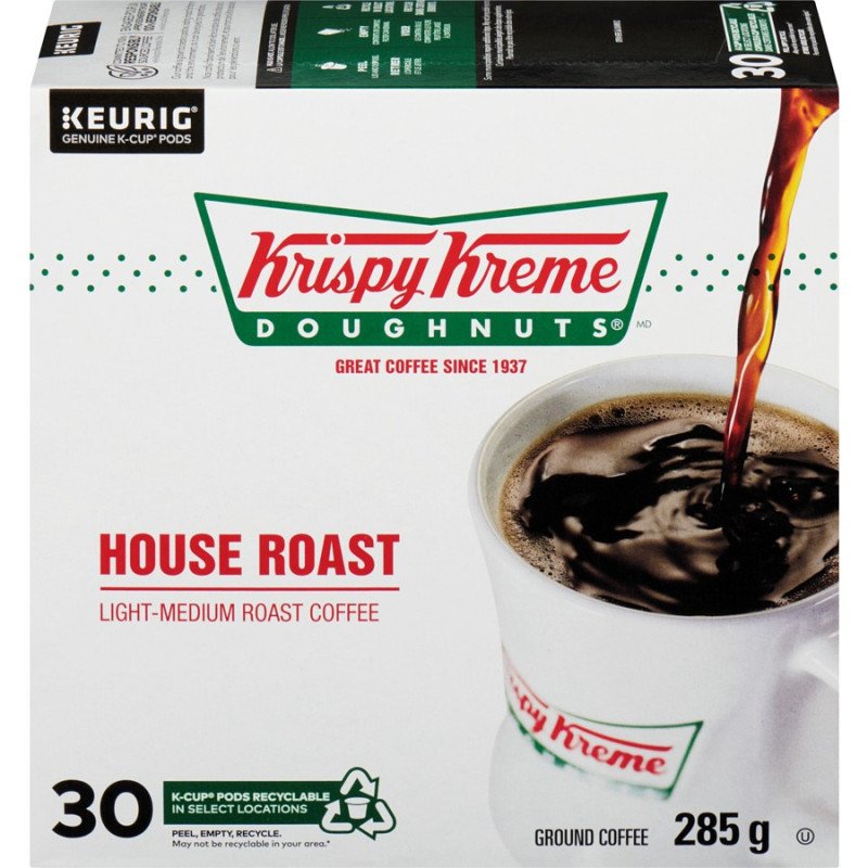 Krispy Kreme Doughnuts House Roast Light-Medium Roast Coffee K-Cups 30's