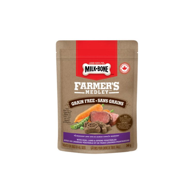 Milk Bone Farmer’s Medley Grain-Free Recipe Lamb & Spring Vegetables Dog Treats 340 g