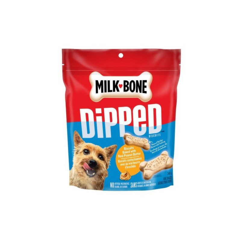 Milk Bone Dipped Biscuits Peanut Butter Dog Treats 340 g