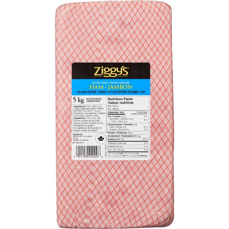 Ziggy's Extra Lean Cooked Ham (Thin Sliced) (up to 30 g per slice)