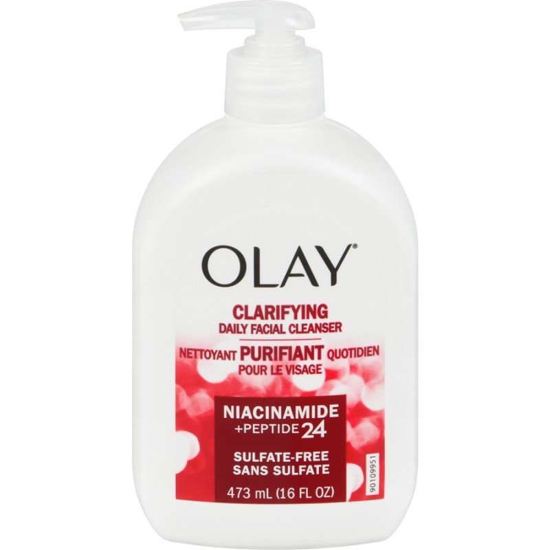Olay Clarifying Daily Facial Cleanser Niacinamide +Peptide 24 Sulfate Free 473 ml
