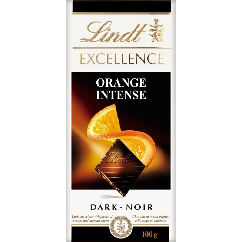 Lindt Excellence Orange Intense Chocolate Bar 100 g