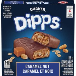 Quaker Dipps Caramel Nut Granola Bars 5's