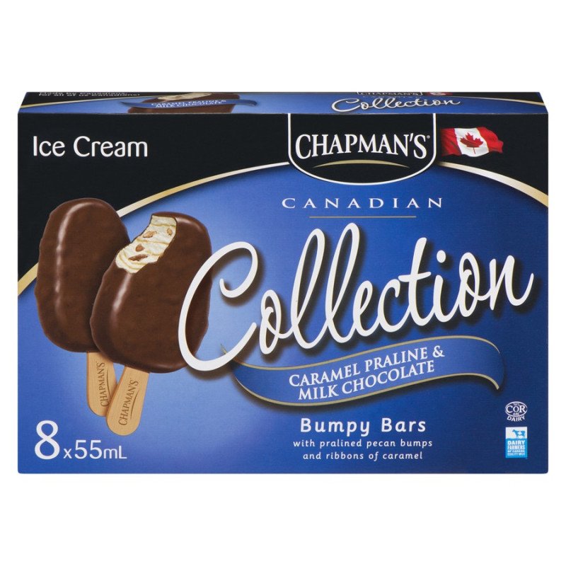 Chapman's Canadian Collection Caramel Praline & Milk Chocolate 8 x 55 ml