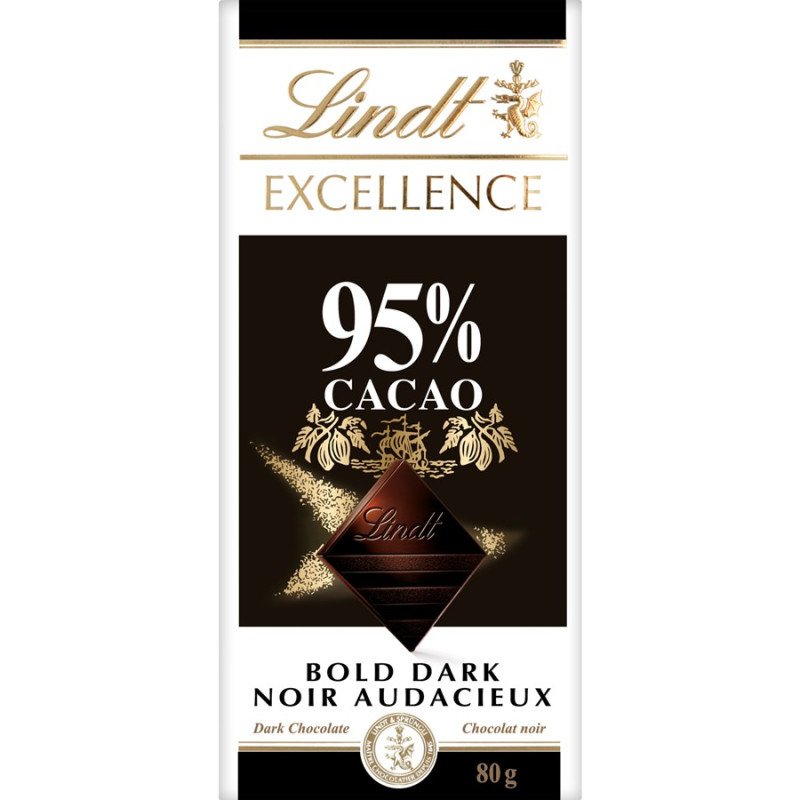 Lindt Excellence 95% Cocoa Bold Dark Chocolate 80 g