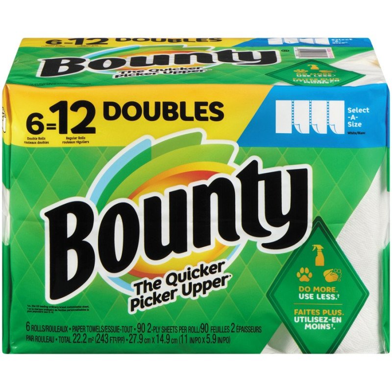 Bounty Select-a-Size Paper Towels Double Rolls 6/12