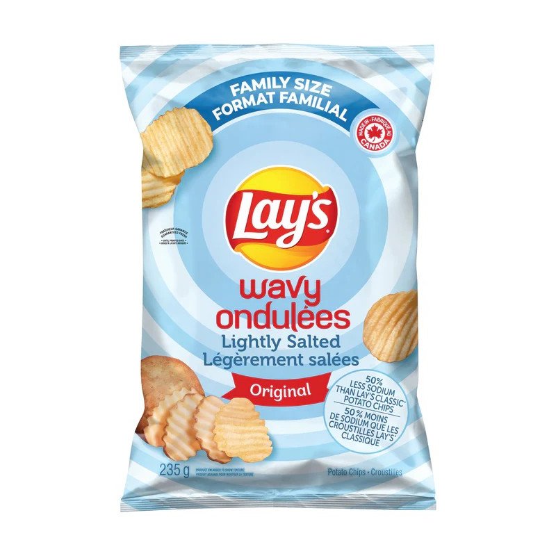 Lay's Wavy Original Lightly Salted Potato Chips 220 g