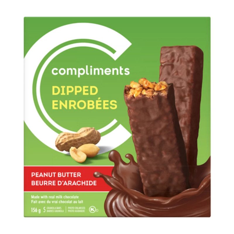 Compliments Dipped Granola Bars Peanut Butter 5’s 156 g
