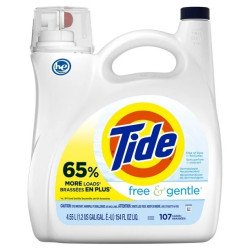 Tide Liquid HE Laundry Detergent Free & Gentle 4.55 L