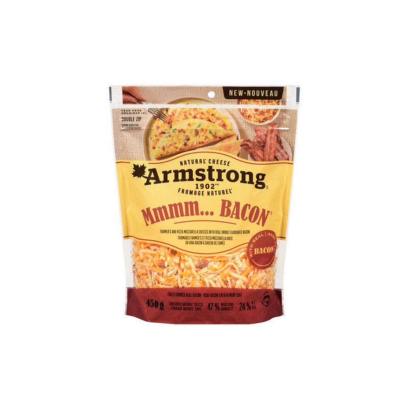 Armstrong Shredded Cheese Mmmm… Bacon 450 g