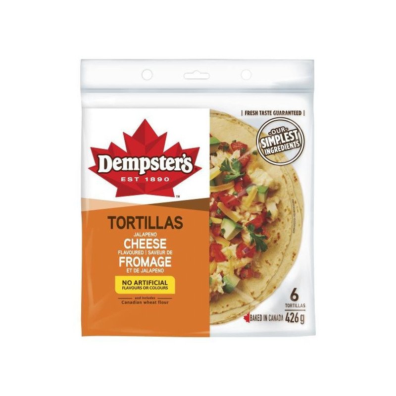 Dempster's Tortillas Jalapeno Cheese 10" 6's