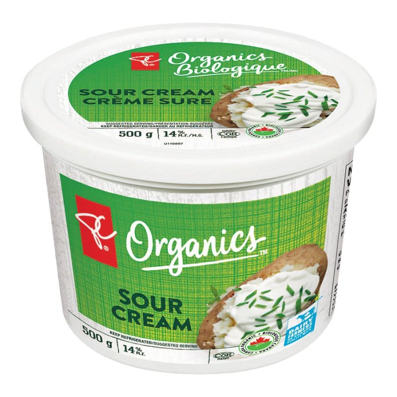 PC Organics Sour Cream 14% 500 ml