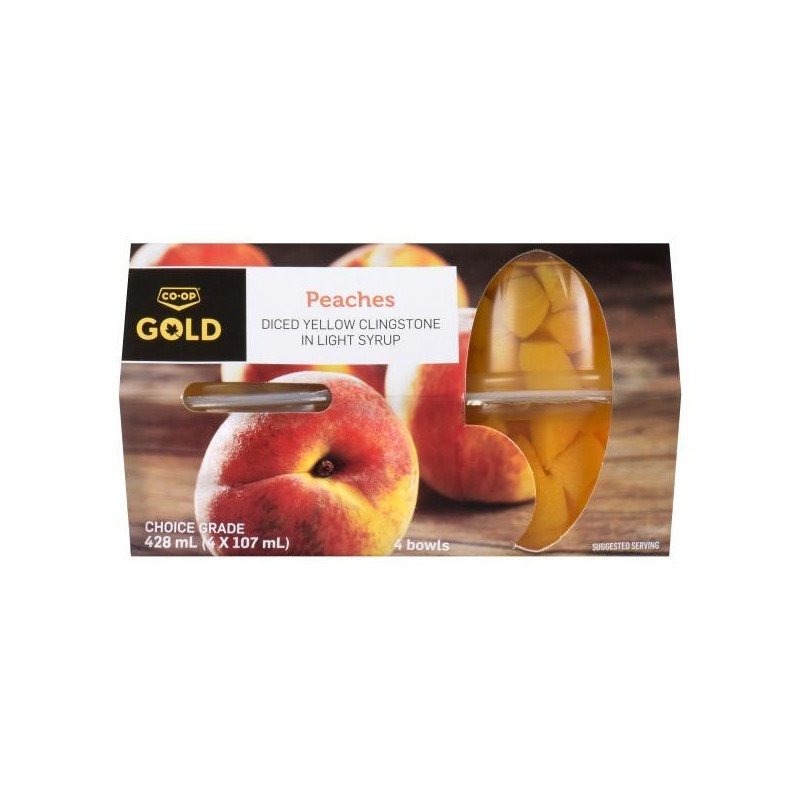 Co-op Gold Diced Yellow Clingstone Peaches in Light Syrup 4 x 107 ml