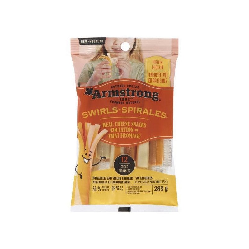 Armstrong Swirls Mozzarella and Yellow Cheddar 283 g
