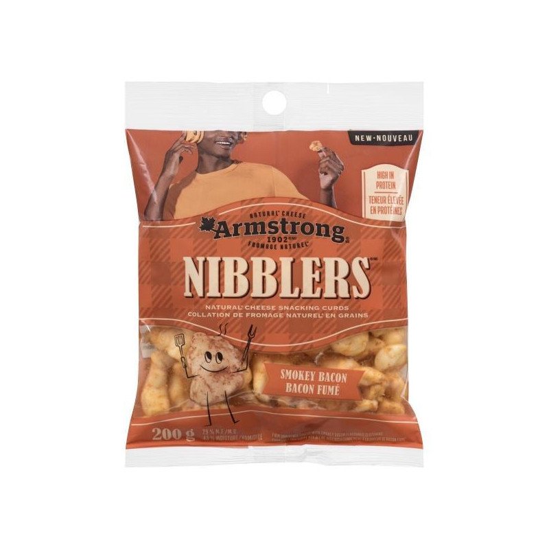 Armstrong Nibblers Natural Cheese Snacking Curds Smoky Bacon 200 g