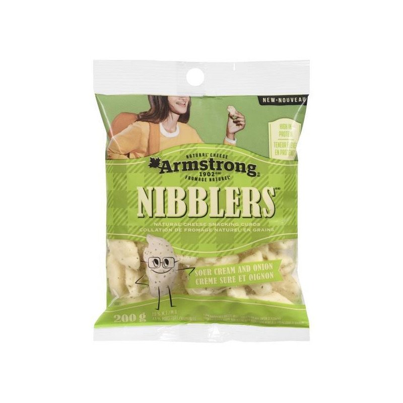 Armstrong Nibblers Natural Cheese Snacking Curds Sour Cream and Onion 200 g
