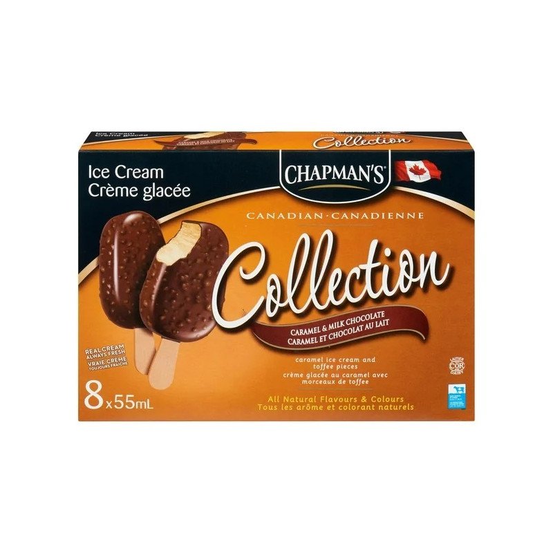 Chapman's Canadian Collection Caramel & Milk Chocolate 8 x 55 ml